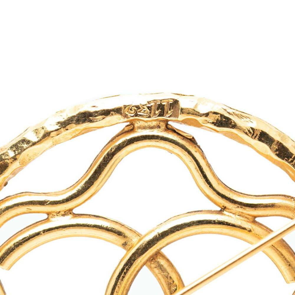 CHANEL Authentic Gold Logo Brooch - Picture 6 of 6